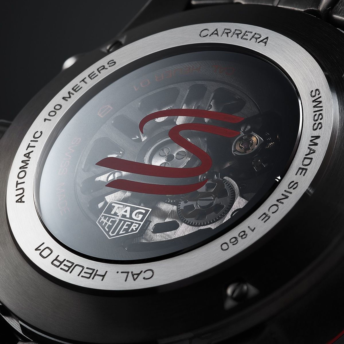 TAG Heuer Carrera Calibre HEUER 01 Automatic Black Stainless Steel Ayrton Senna Special Edition Mens Chronograph Watch CAR2A1L.BA0688