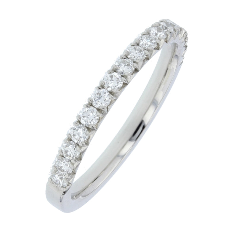 Charles Green & Son Lux Collection Platinum 0.42ct Brilliant Cut Diamond Half Eternity Ring