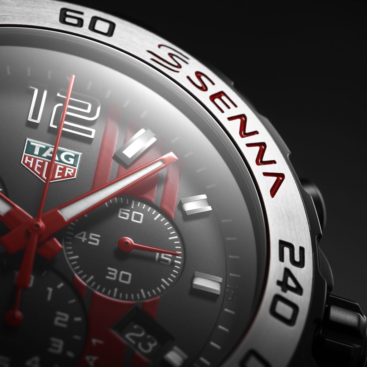 TAG Heuer Formula 1 Black Stainless Steel Ayrton Senna Special Edition Mens Quartz Chronograph Watch CAZ1019.FT8027