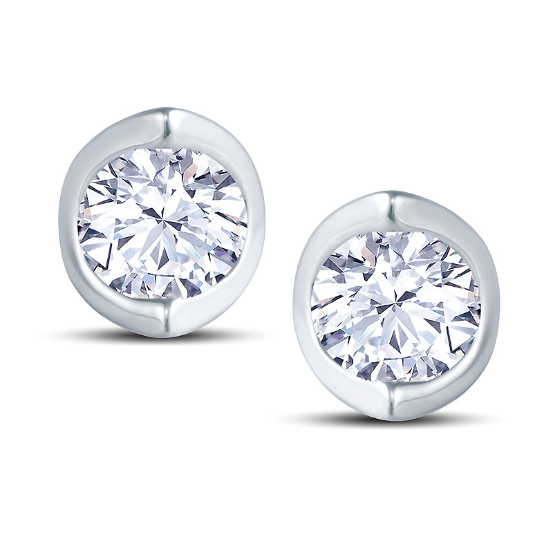18ct White Gold 2 Claw Cup Setting 0.30ct Diamond Stud Earrings