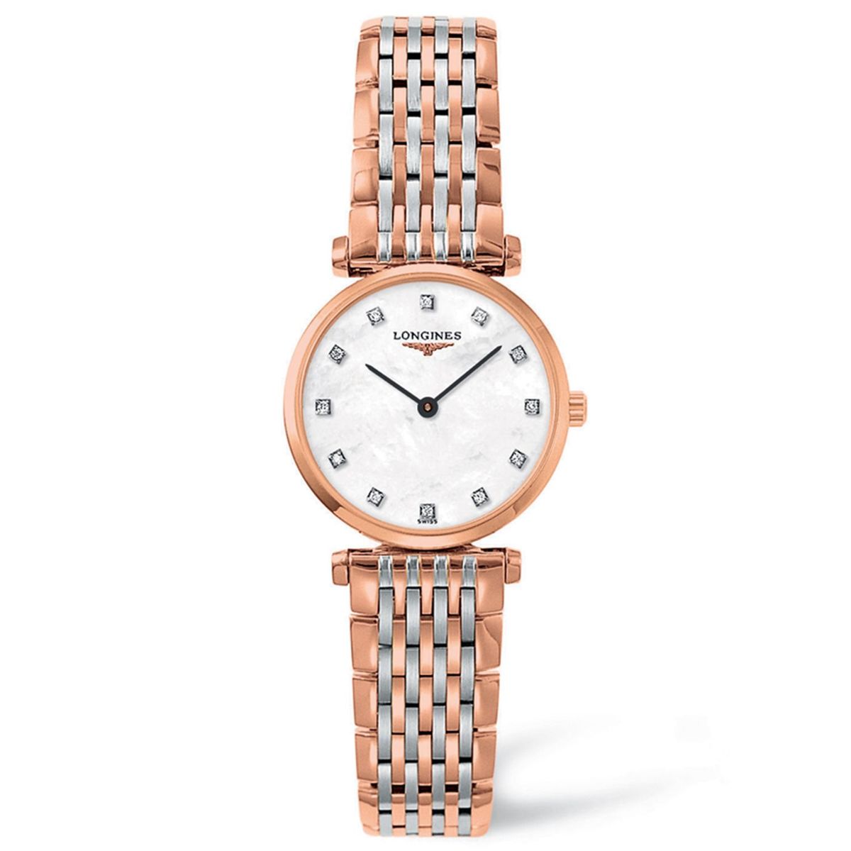 Longines La Grande Classique de Longines Diamond Set Mother of Pearl Dial Rose Two Tone Womens Quartz Watch L42091977