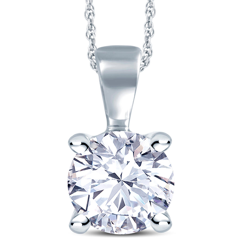 18ct White Gold 4 Claw Set 0.50ct Diamond Pendant Necklace