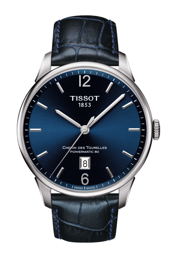 Tissot Chemin Des Tourelles Blue Dial Stainless Steel Powermatic 80 Mens Watch T0994071604700