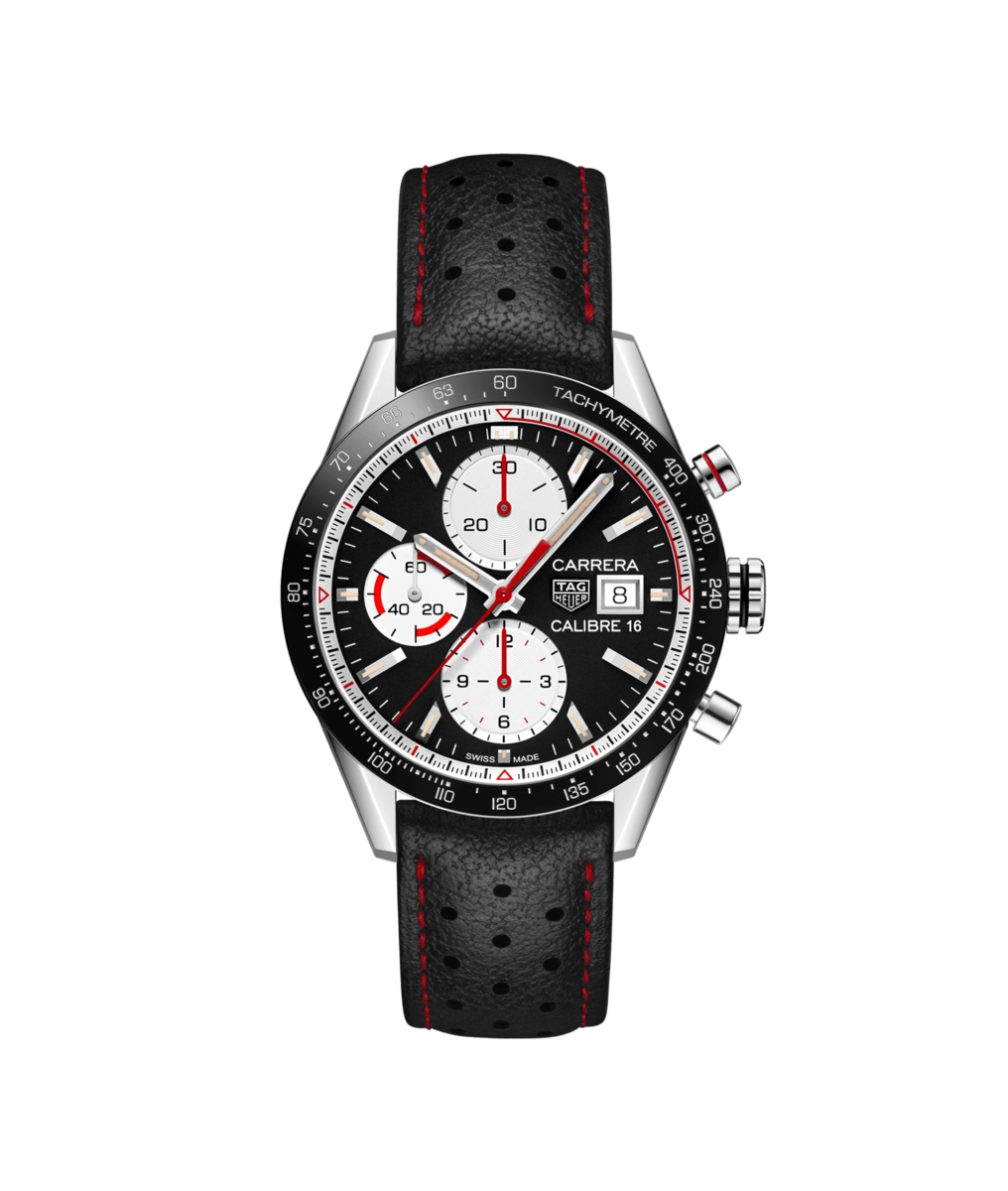TAG Heuer Carrera Calibre 16 Reverse Panda Dial Stainless Steel Mens Chronograph Watch CV201AP.FC6429