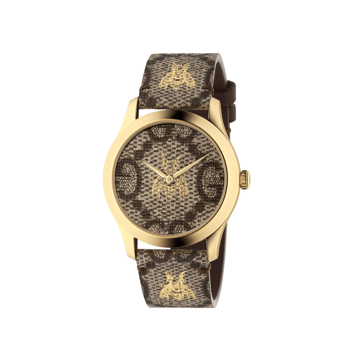 Gucci G-Timeless GG & Bee Dial PVD Gold Plated Unisex Quartz Watch YA1264068
