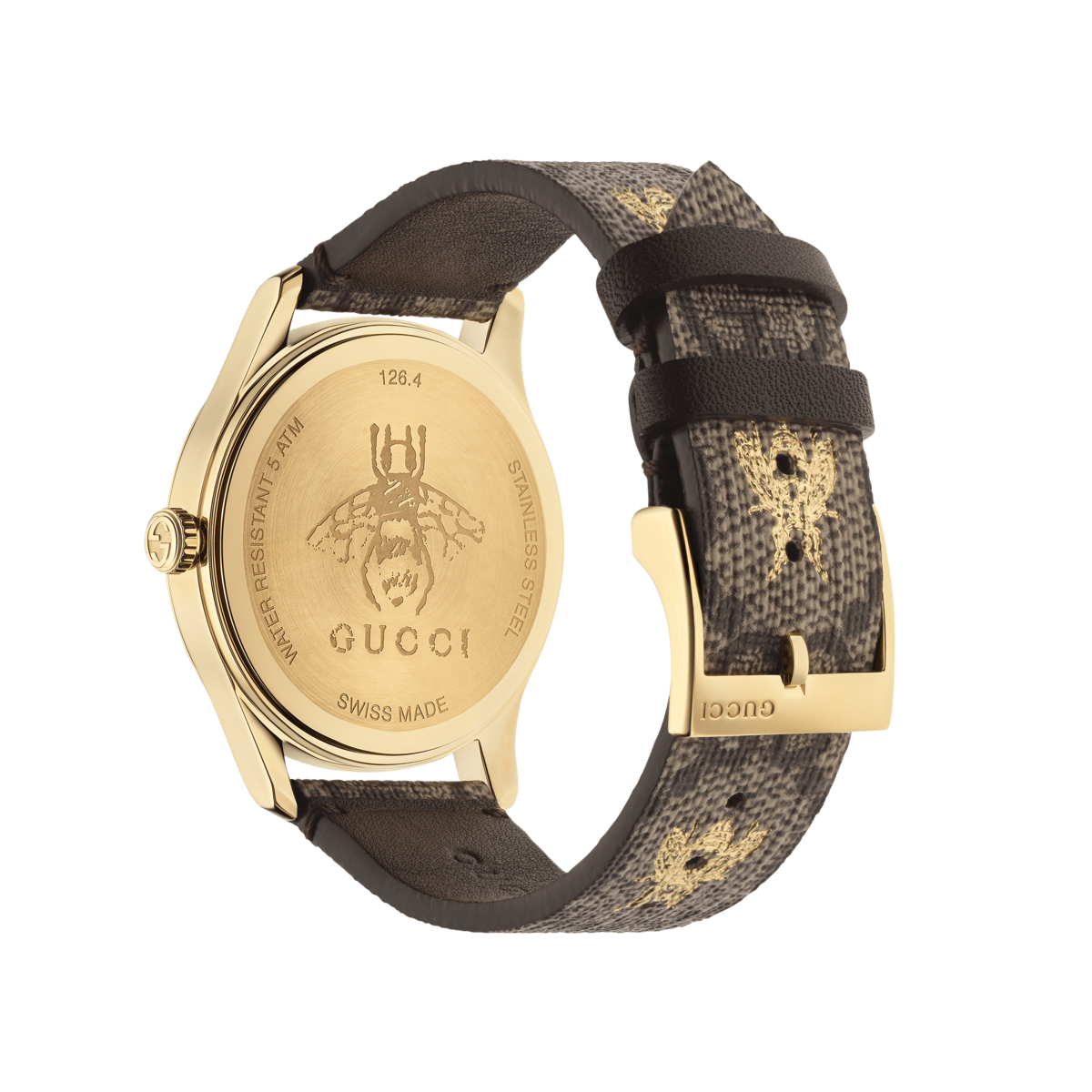 Gucci G-Timeless GG & Bee Dial PVD Gold Plated Unisex Quartz Watch YA1264068