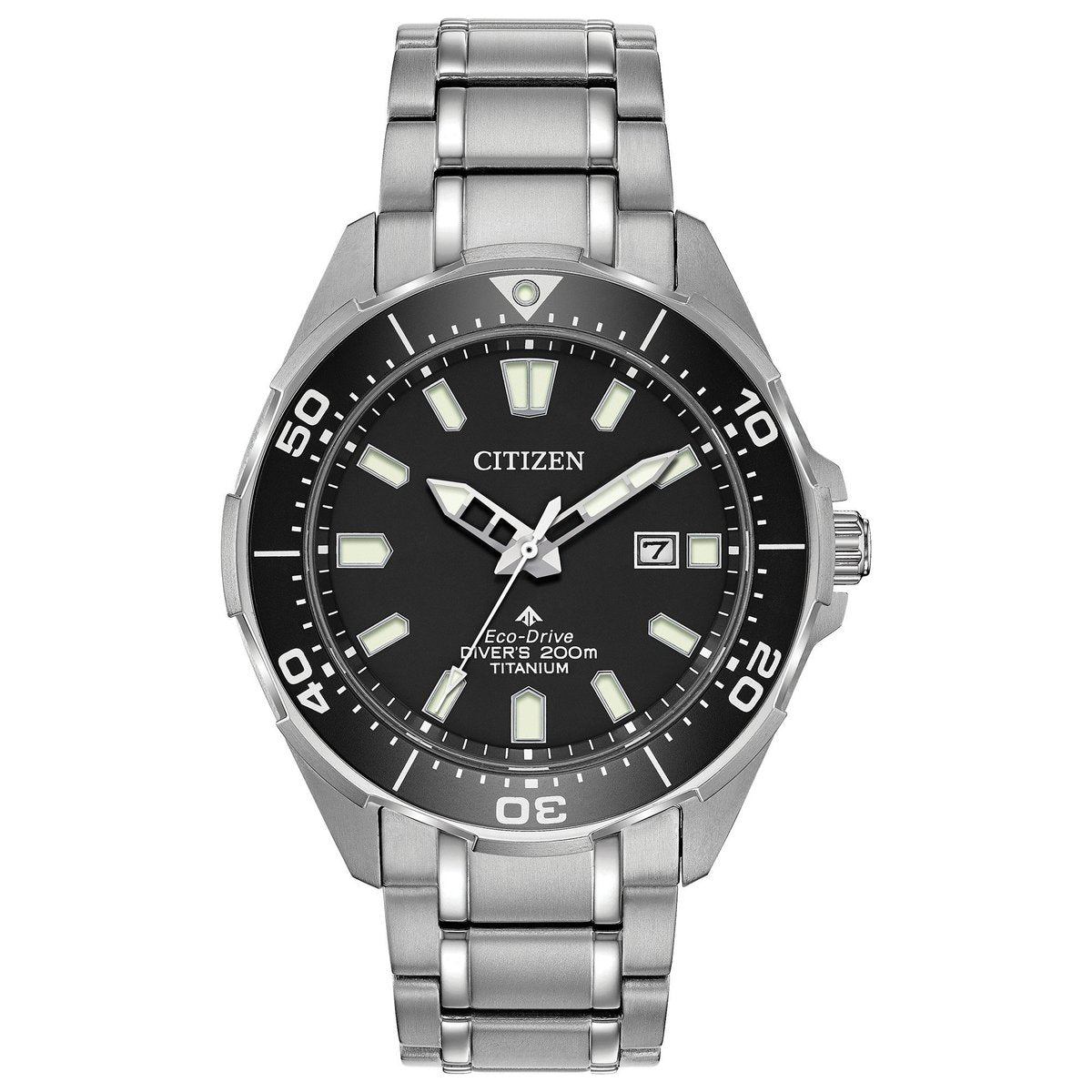 Citizen Eco-Drive Promaster Diver Black Dial Titanium Mens Watch