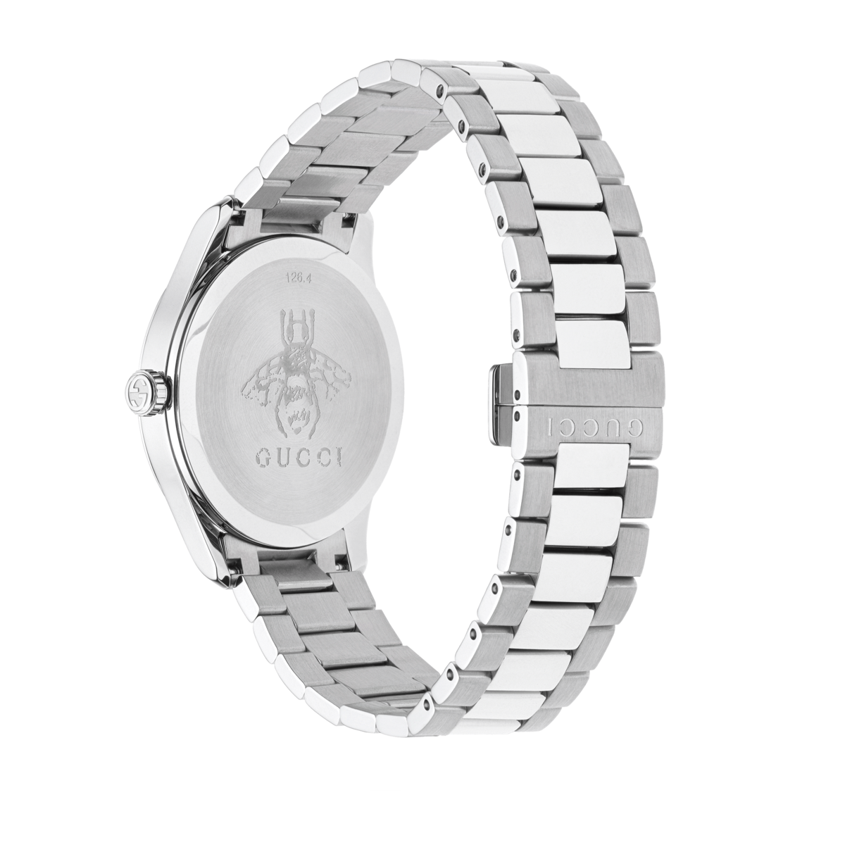 Gucci G-Timeless Feline Silver Dial Stainless Steel Unisex Quartz Watch YA1264095