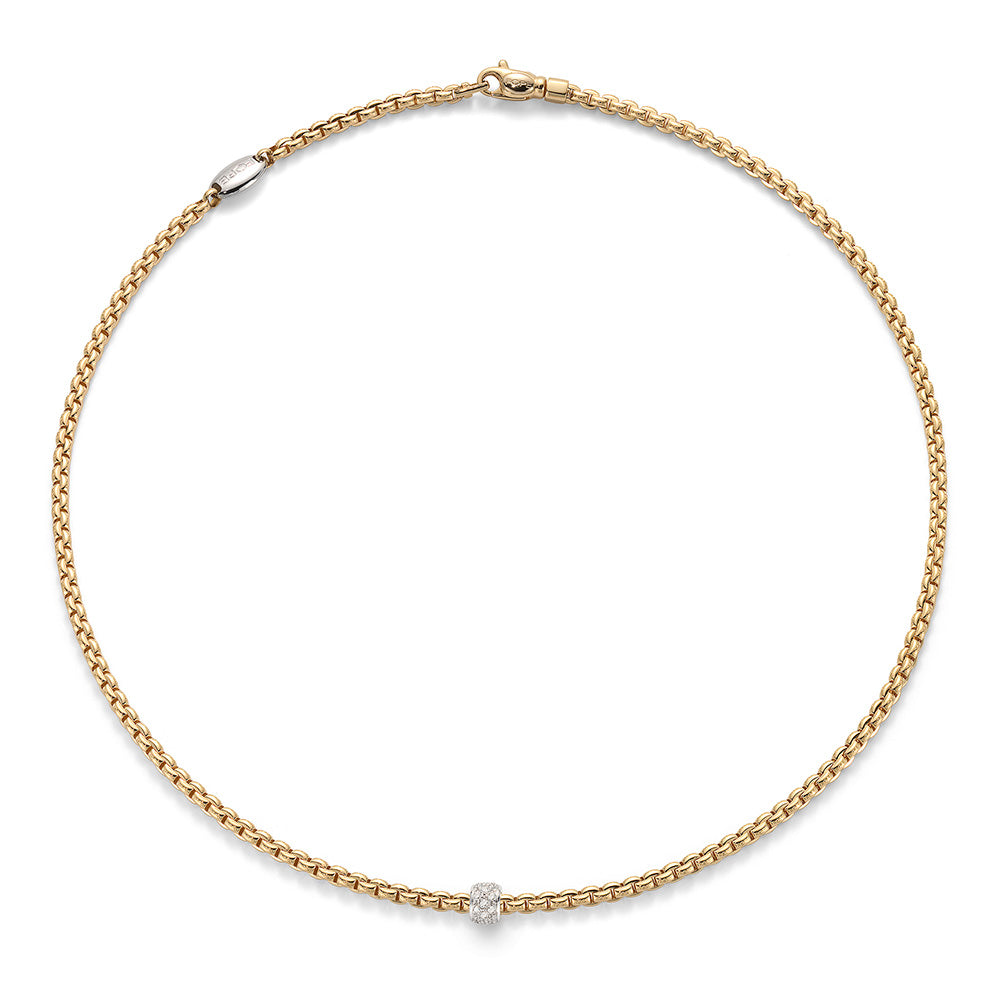 FOPE Flex'it Eka Tiny 18ct Gold & Diamond Necklace