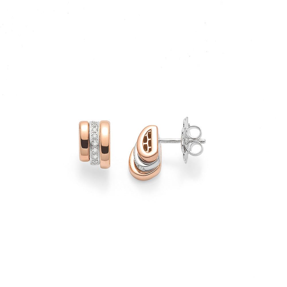 FOP Prima 18ct Rose Gold & Diamond Stud Earrings