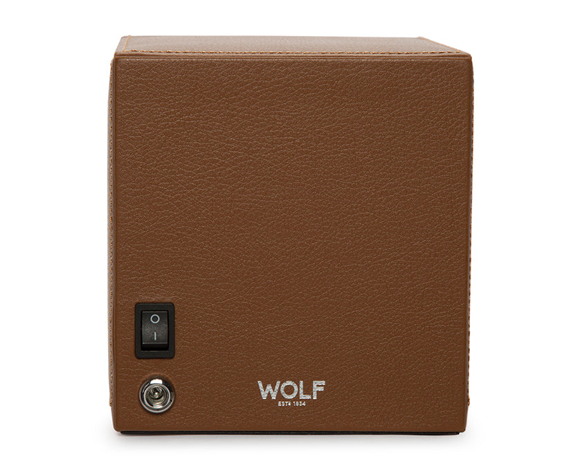 WOLF Cognac Cub Single Winder with Cover Watch Winding Box 461127