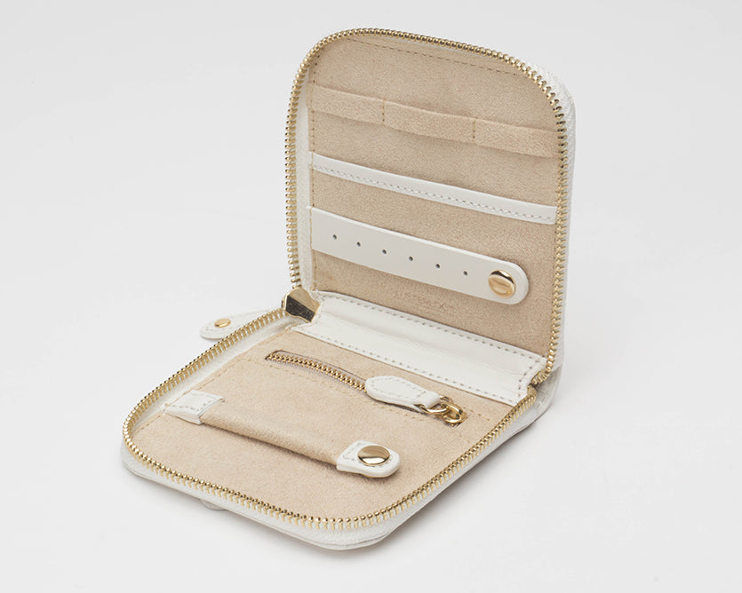 WOLF Marrakesh Cream Travel Zip Jewellery Case 308553