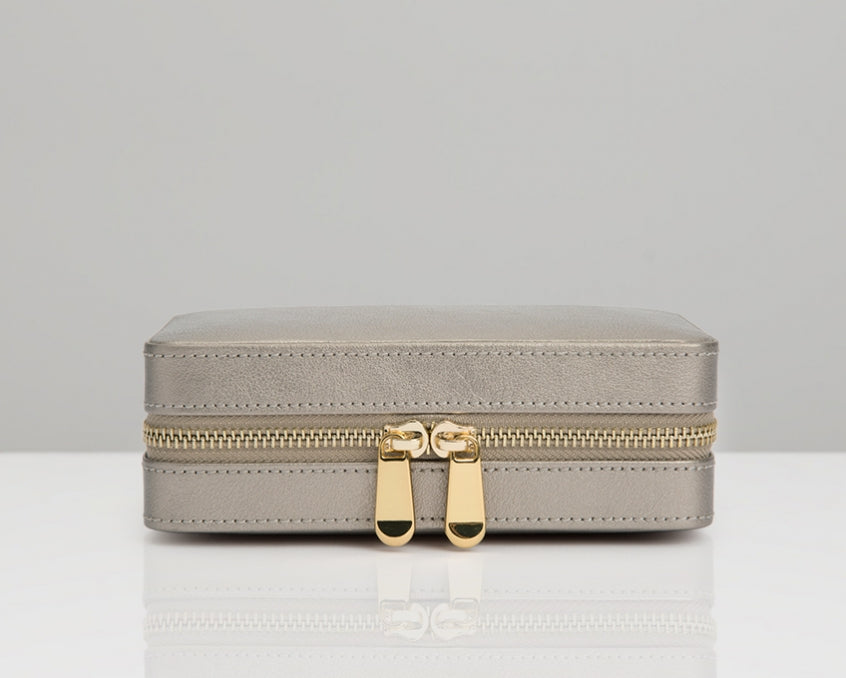 WOLF Palermo Pewter Travel Zip Jewellery Case 213678