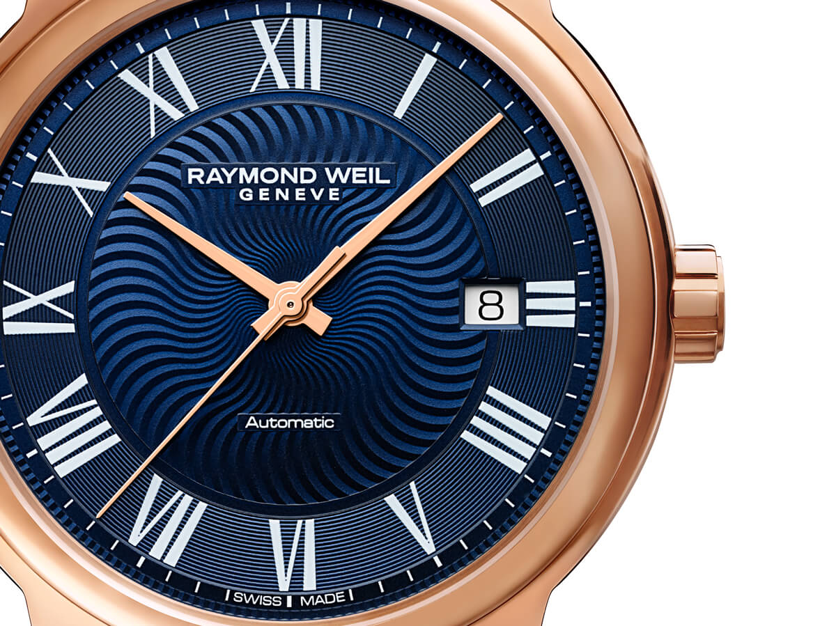 Raymond Weil Maestro Blues Blue Dial PVD Rose Gold Plated Mens Watch 2237-PC5-00508
