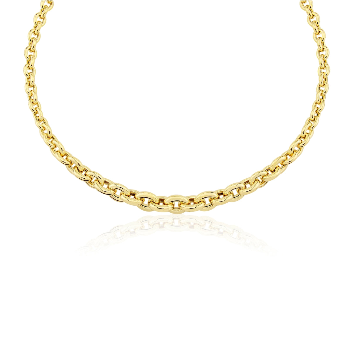 9ct Gold Graduating Circle Link Necklace