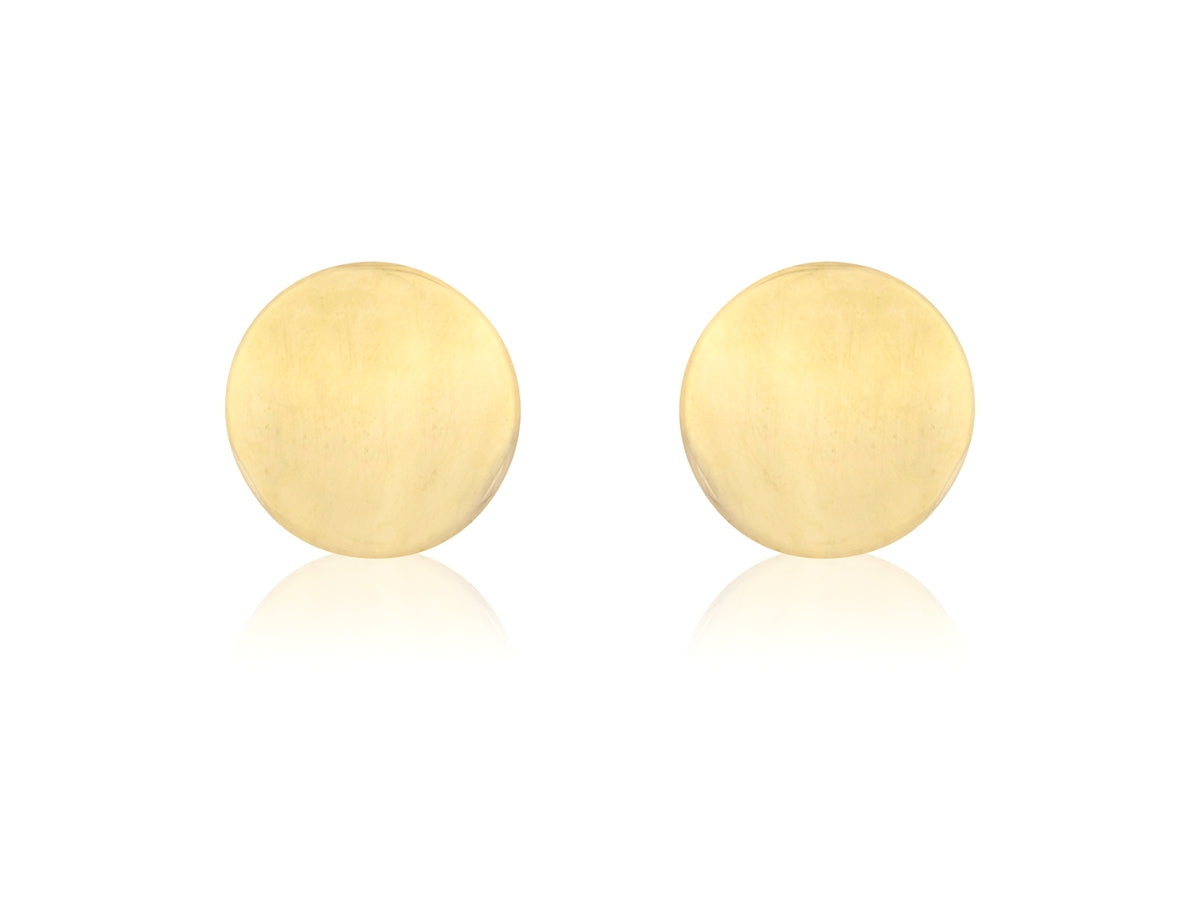 9ct Gold Flat Round Stud Earrings