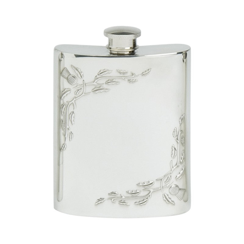 Pewter Thistle Corner 6 fl oz/170cl Hip Flask