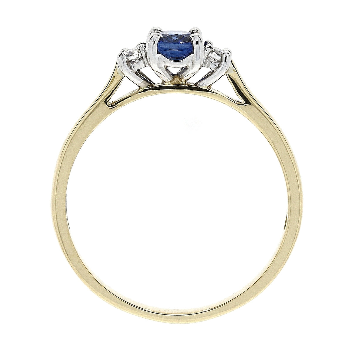 18ct Gold Sapphire & Diamond Set Three Stone Trilogy Ring