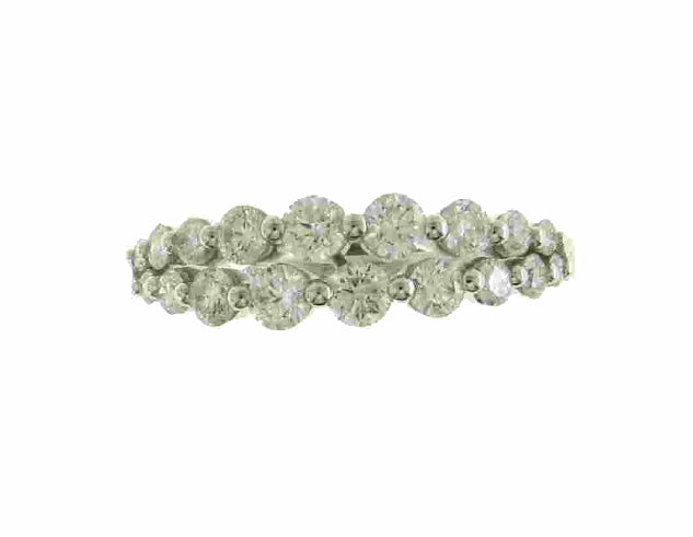 Platinum Two Row Graduated Diamond Set Dress Ring