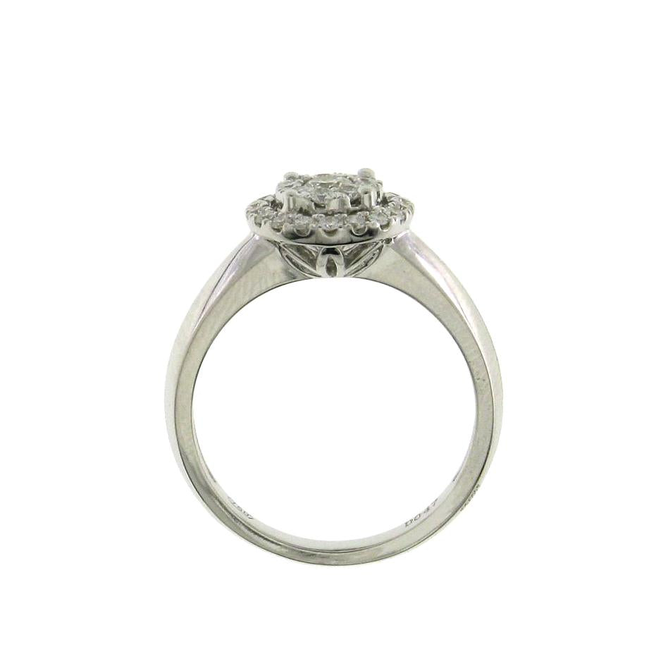 18ct White Gold Multi Diamond Set Cluster Ring