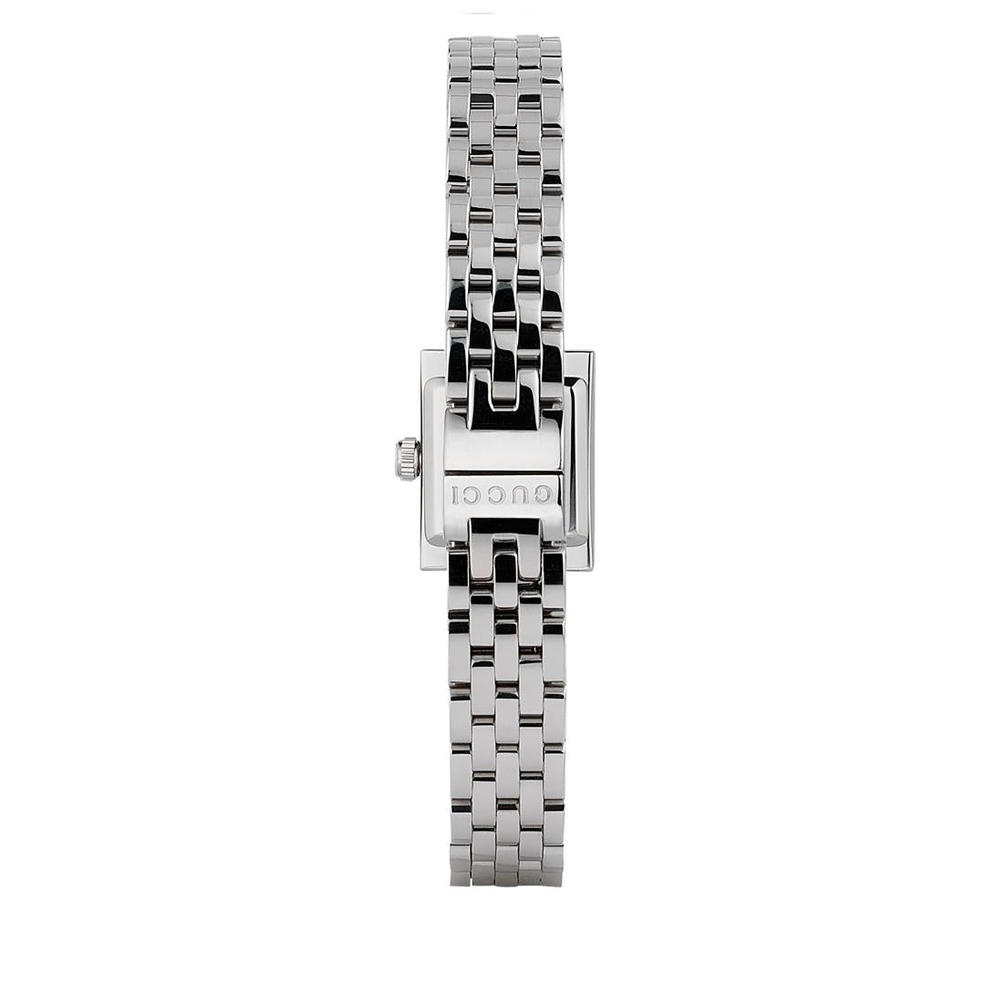 Gucci G-Frame Black Diamond Set Dial Stainless Steel Womens Quartz Watch YA128507