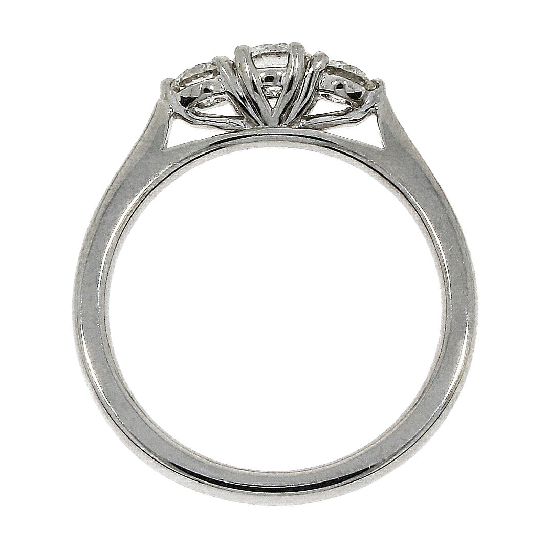 Platinum Three Stone Graduated Diamond 0.48ct Claw Set Trilogy Ring