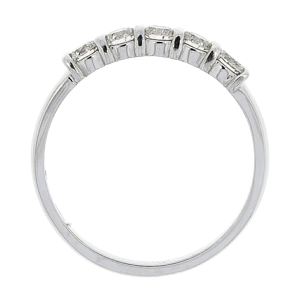 Platinum Bar Set Diamond 0.60ct Five Stone Half Eternity Ring