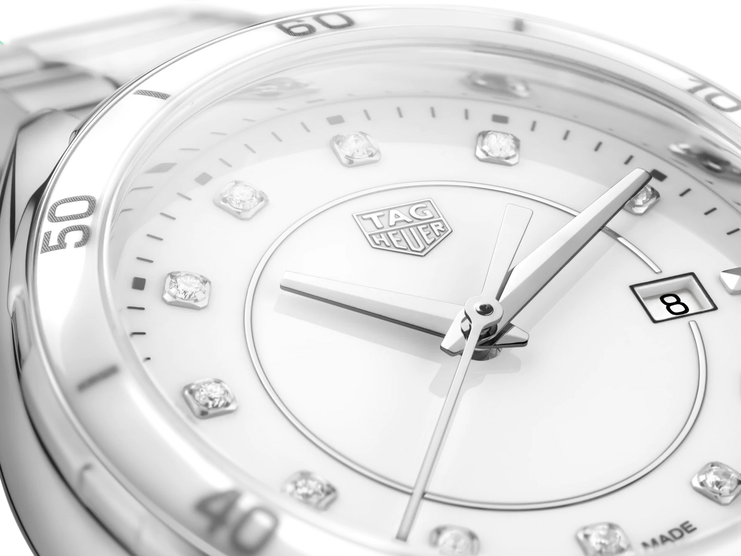 TAG Heuer Formula 1 Stainless Steel & White Ceramic Diamond Set Womens Quartz Watch WBJ141AD.BA0974