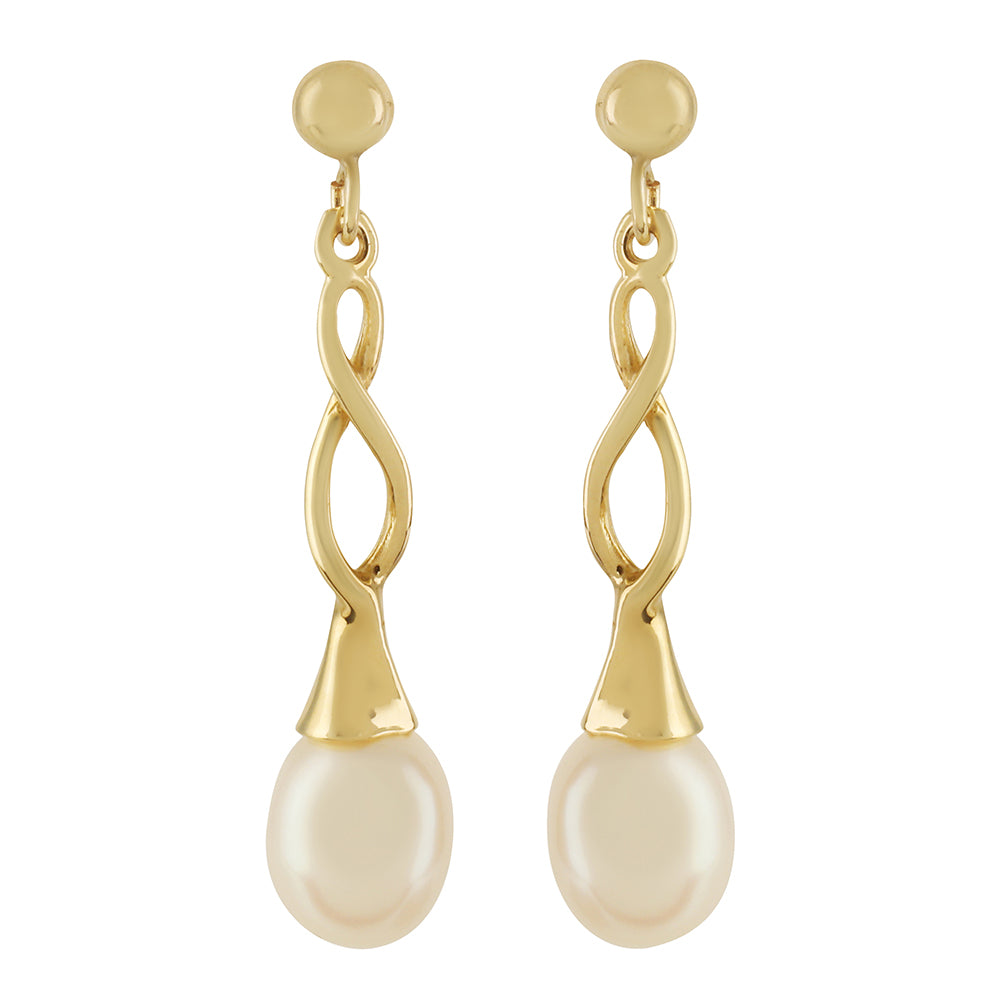 9ct Gold Cultured Freshwater Pearl Set Drop Earrings