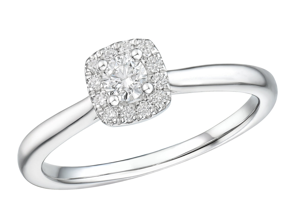 Platinum Diamond Set Cushion Fancy Cluster Dress Ring