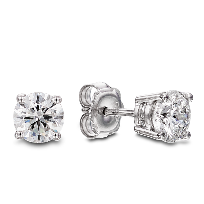 18ct White Gold 4 Claw Set 1.40ct Diamond Stud Earrings