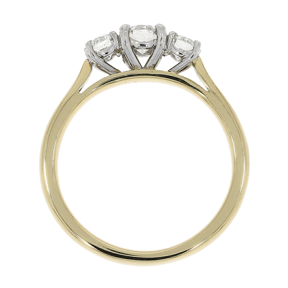 18ct Gold Graduated Three Stone Diamond 0.75ct Claw Set Trilogy Ring
