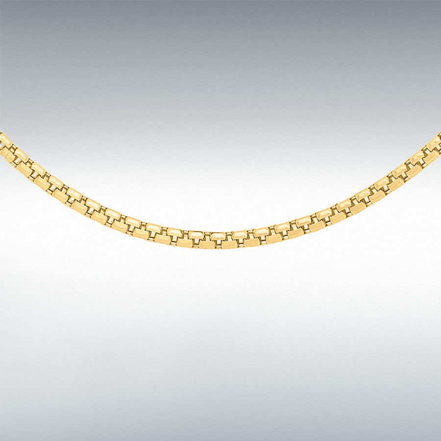 9ct Yellow Gold Box Belcher Chain Link 18" Necklace