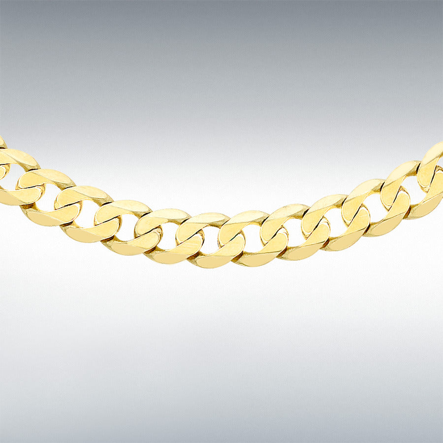 9ct Yellow Gold Diamond Cut Curb Chain Link 18" Necklace