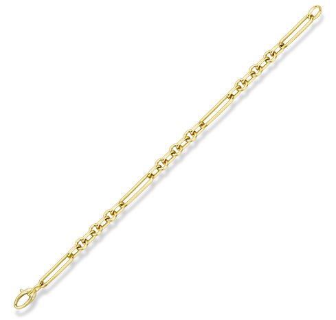 9ct Gold Circle & Elongated Oval Link Bracelet