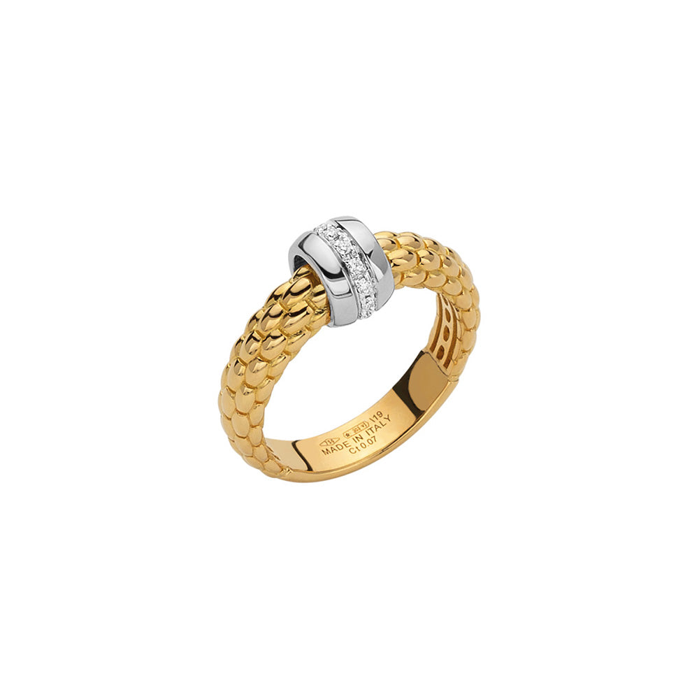 FOPE Flex'it Solo 18ct Gold & Diamond Ring