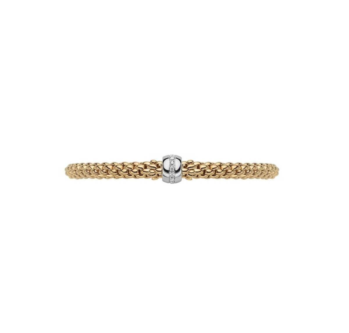FOPE Flex'it Solo 18ct Gold & Diamond Bracelet