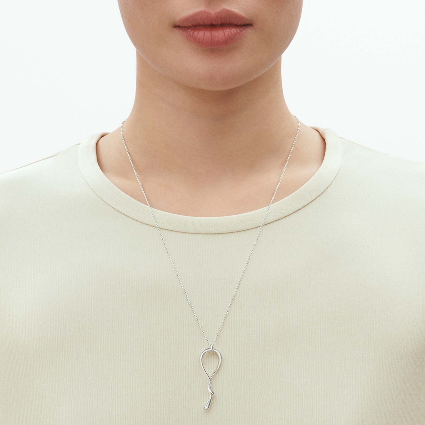 Georg Jensen MERCY Swirl Sterling Silver Pendant Necklace 20001830