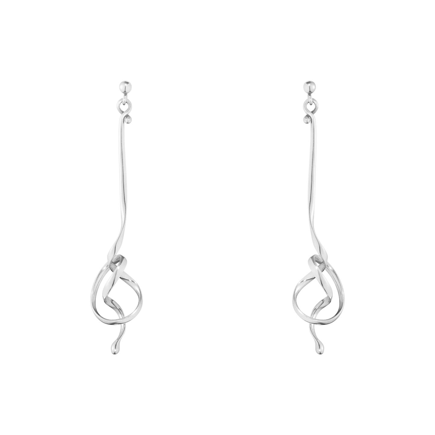 Georg Jensen TORUN Forget-Me-Knot Sterling Silver Drop Earrings 3539089