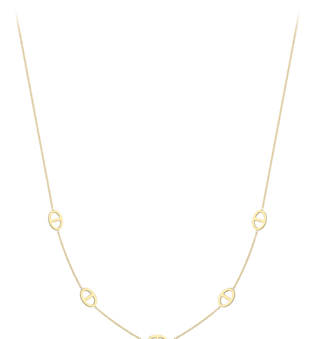 9ct Gold Marine/Anchor & Trace Link Chain Necklace