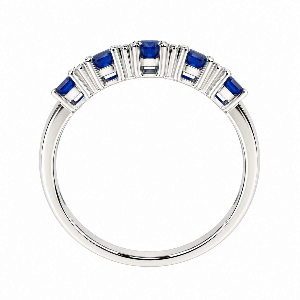 9ct White Gold Oval Sapphire & Diamond Set Dress Ring