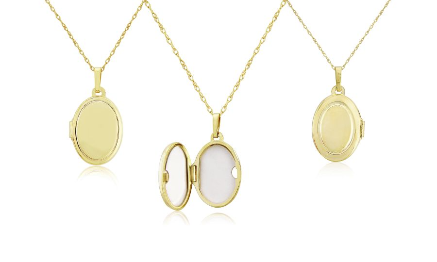 9ct Gold Polished Oval Locket Pendant Necklace