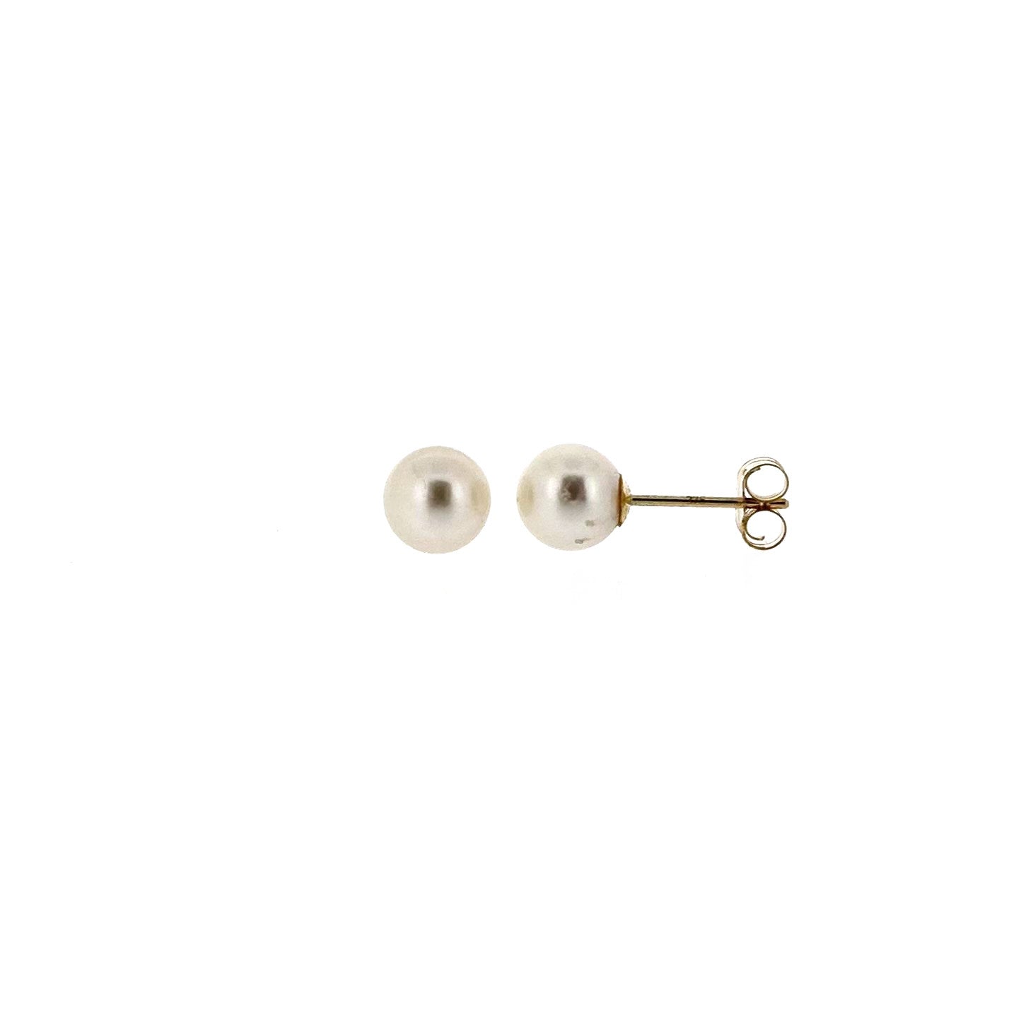 9ct Gold 6-6.5mm Cultured Japanese Akoya Pearl Stud Earrings