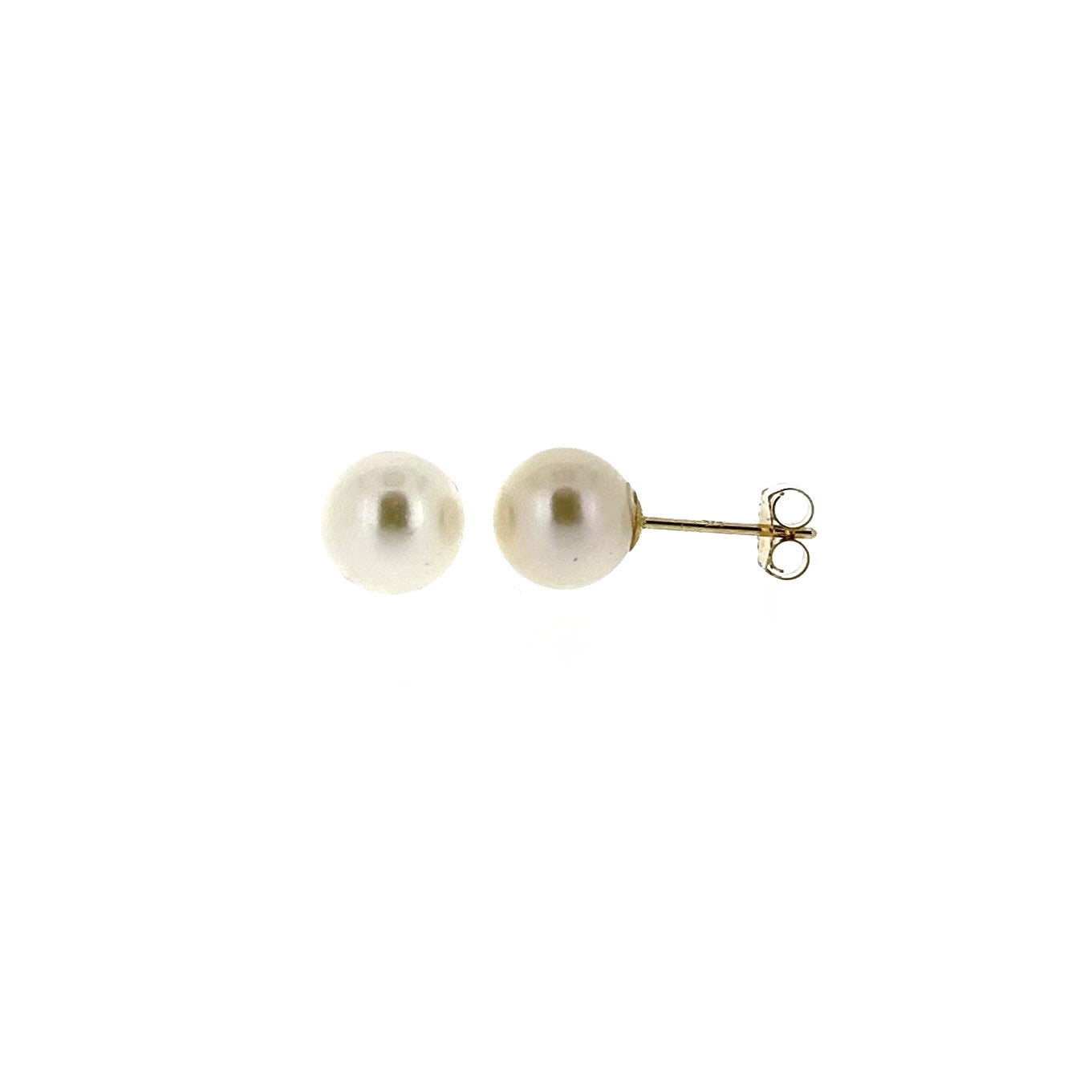 9ct Gold 7-7.5mm Cultured Japanese Akoya Pearl Stud Earrings