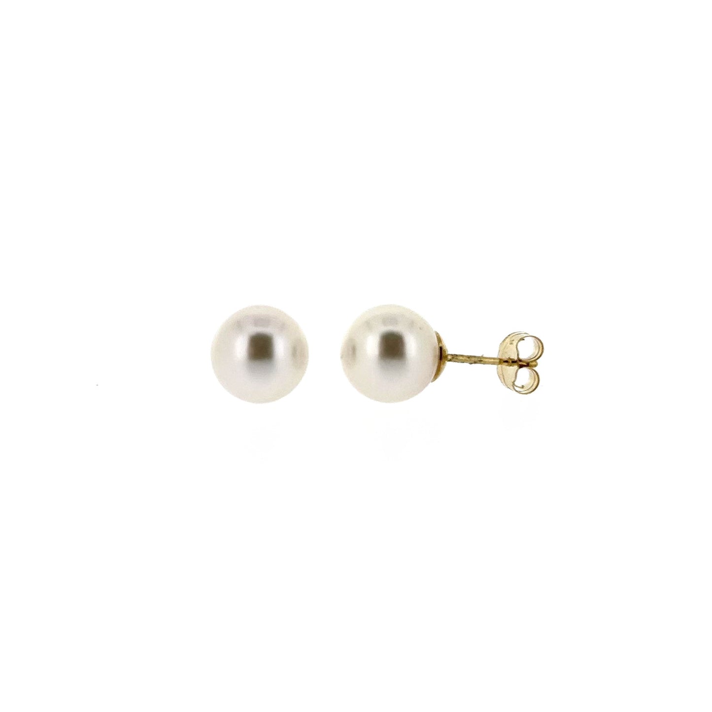 9ct Gold 8-8.5mm Cultured Japanese Akoya Pearl Stud Earrings
