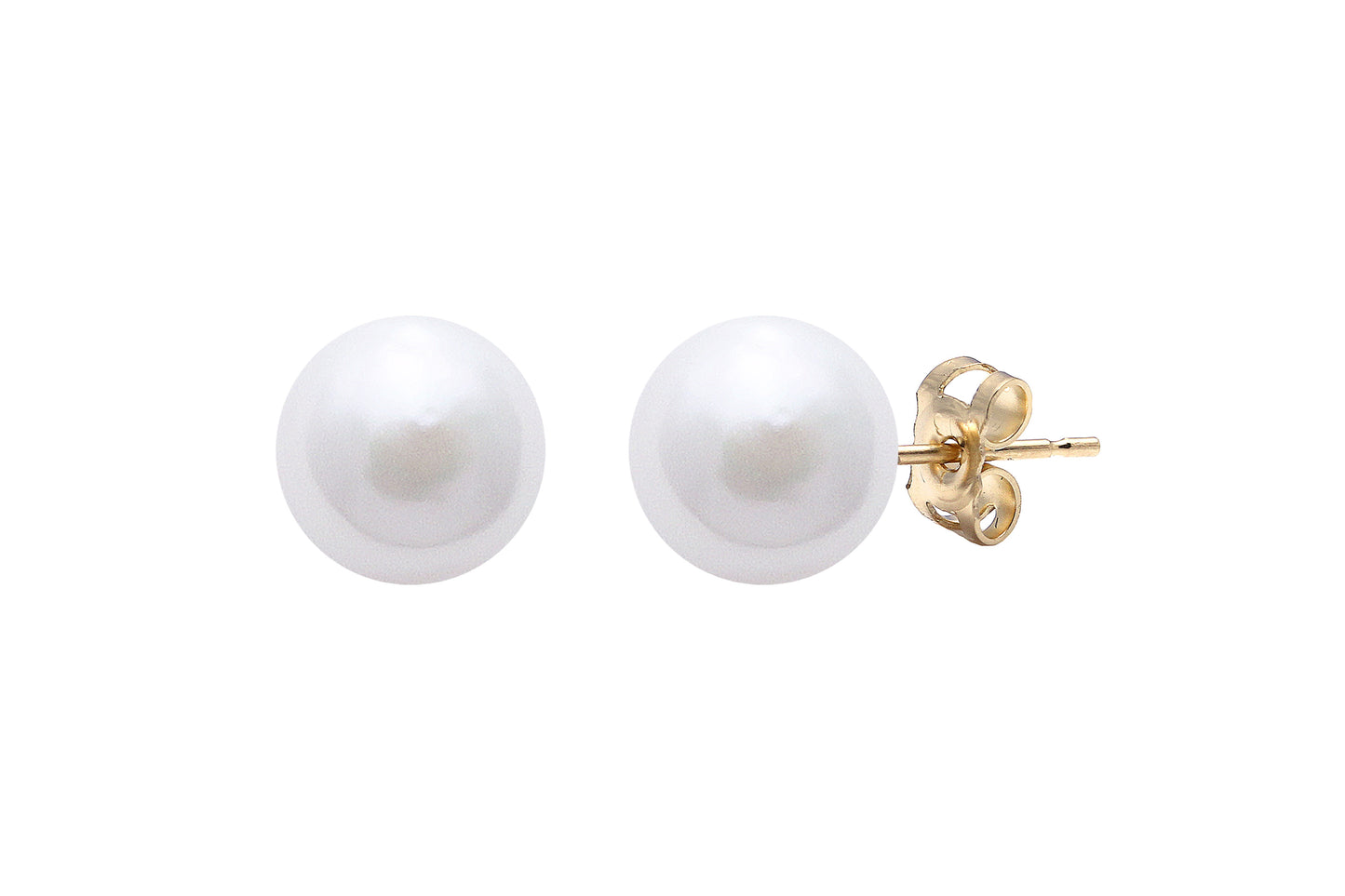 9ct Gold 9-9.5mm Cultured Japanese Akoya Pearl Stud Earrings