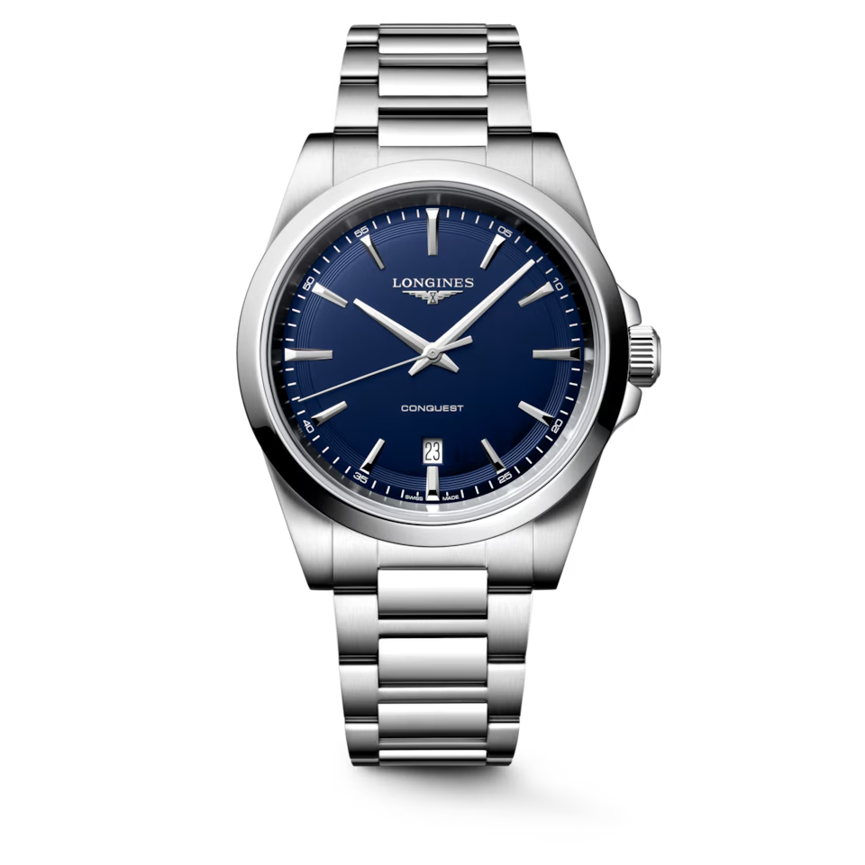 Longines Conquest Blue Dial Stainless Steel Mens Quartz Watch (41mm) L38604926