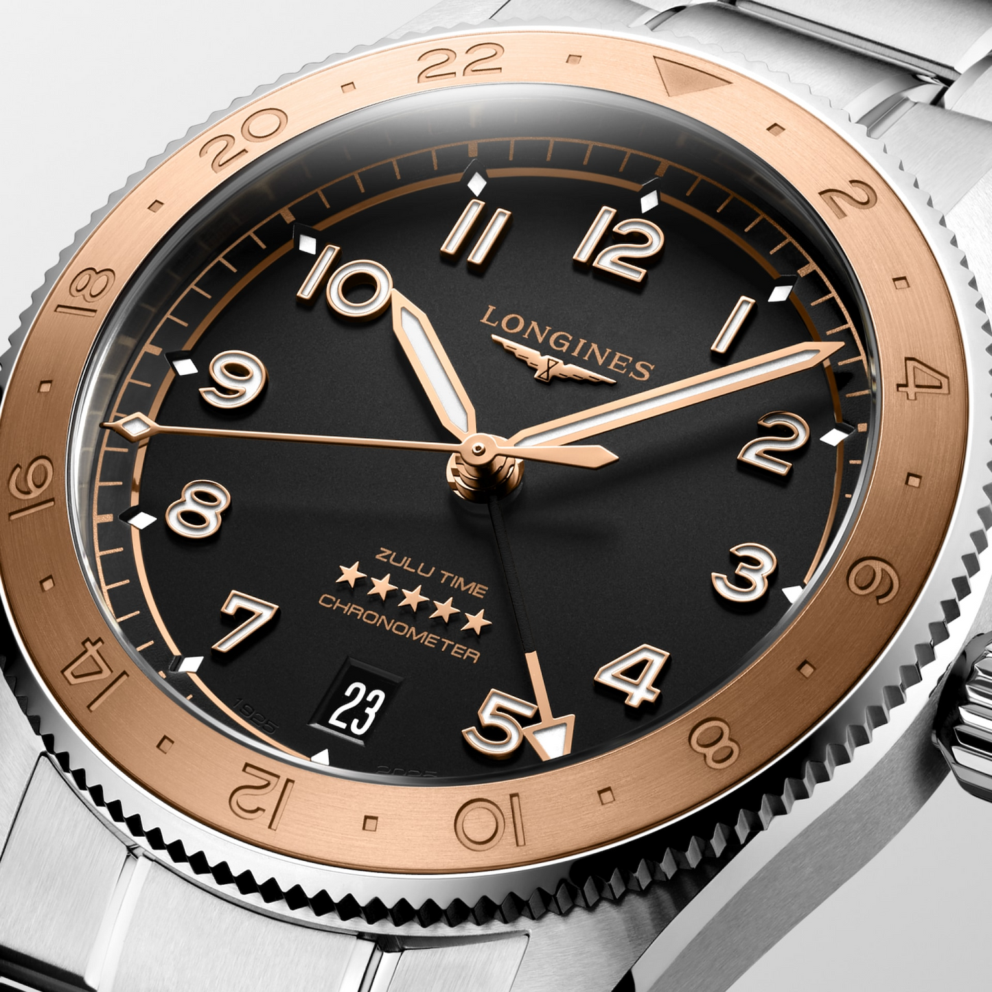 Longines Spirit Zulu Time 1925 Two Tone Mens GMT Watch L38035536