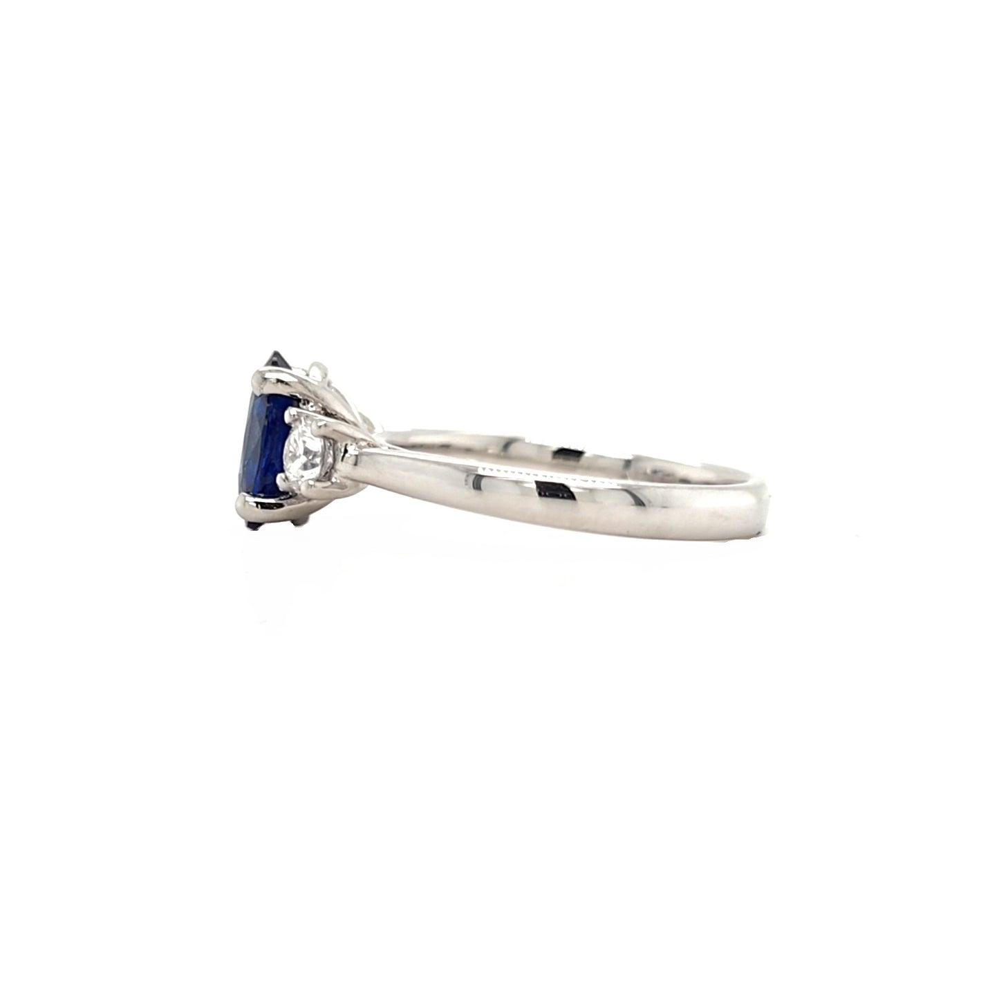 Platinum Sapphire & Diamond Set Three Stone Trilogy Ring
