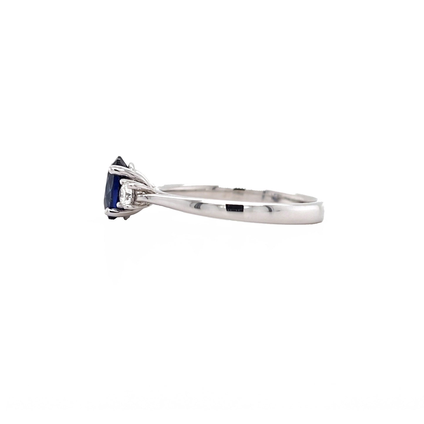 18ct White Gold Sapphire & Diamond Set Three Stone Trilogy Ring